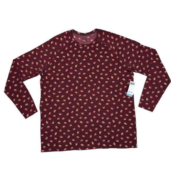 SAXX Viewfinder Long Sleeve Crewneck Merino Wool Blend Base Layer Mens Top XXL - Picture 2 of 9